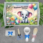 Set pentru tăierea moțului cu Elefănțel - AMTM-10 - set alb - amintirimagice.ro