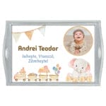 Tavă moț cu nume, mesaj și poză - AMTM-15 - albă - amintirimagice.ro
