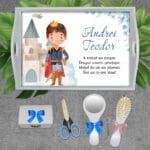 Tăviță moț băiat cu prinț - AMTMB-01 - set alb - amintirimagice.ro