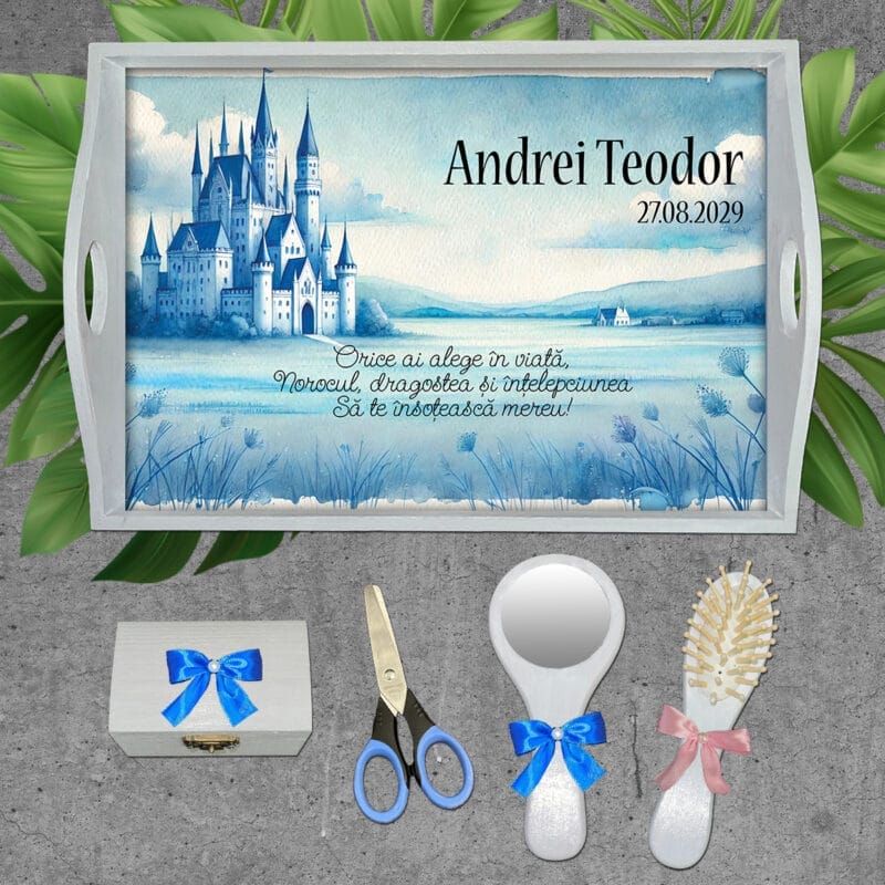 Set moț băieți personalizat - AMTMB-05 - set alb - amintirimagice.ro