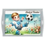 Tăviță moț băieți cu Fotbalist - AMTMB-16 - alb - amintirimagice.ro