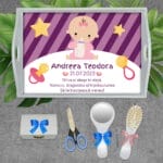 Tavă moț personalizată pentru Fete - AMTMF-03 - set alb - amintirimagice.ro