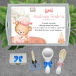 Set tăviță moț fete personalizată - AMTMF-11 - set alb - amintirimagice.ro