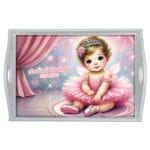 Tăviță moț fete cu Balerină - AMTMF-16 - alb - amintirimagice.ro