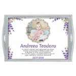 Tăviță Moț personalizată cu Poză, Nume, Mesaj și Dată - AMTM-16 - albă - amintirimagice.ro