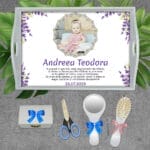 Tăviță Moț personalizată cu Poză, Nume, Mesaj și Dată - AMTM-16 - set alb - amintirimagice.ro