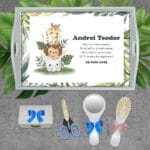 Tăviță moț cu Animăluțe - AMTM-17 - set alb - amintirimagice.ro