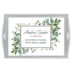 Tăviță moț/turtă personalizată cu nume, dată și mesaj - AMTM-18 - alb - amintirimagice.ro