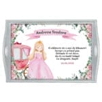 Tăviță moț fete cu Prințesă - AMTMF-21 - alb - amintirimagice.ro