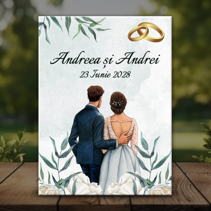 Mărturie magnetică Nuntă cu Nume și Dată - MMN-39 - Amintirimagice.ro