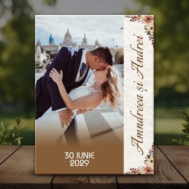Mărturie nuntă tip magnet cu Poză - MMN-40 - amintirimagice.ro