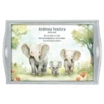 Tăviță Moț Familie de Elefanți - AMTM-21 - alb - AmintiriMagice.ro