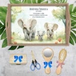 Tăviță Moț Familie de Elefanți - AMTM-21 - set natur - AmintiriMagice.ro