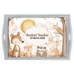 Forest Animals Tavă pentru tăierea moțului - AMTM-22 - alb - AmintiriMagice.ro