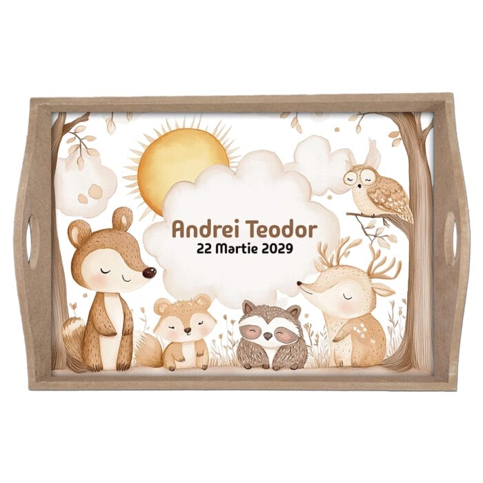 Forest Animals Tavă pentru tăierea moțului - AMTM-22 - natur - AmintiriMagice.ro