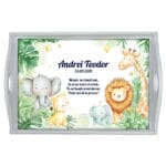 Set Tăviță pentru Moț Baby Jungle - AMTMB-23 - alb - amintirimagice.ro