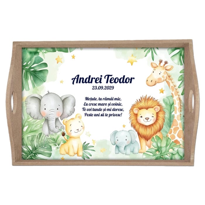 Set Tăviță pentru Moț Baby Jungle - AMTMB-23 - natur - amintirimagice.ro