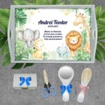 Set Tăviță pentru Moț Baby Jungle - AMTMB-23 - set alb - amintirimagice.ro
