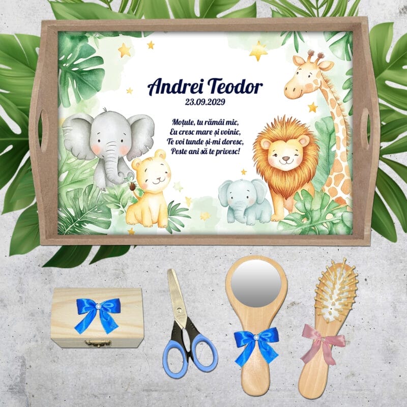 Set Tăviță pentru Moț Baby Jungle - AMTMB-23 - set natur - amintirimagice.ro