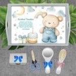 Tăviță Moț Băieți Ursuleț Drăguț - AMTMB-24 - set alb - amintirimagice.ro