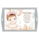 Set Tăviță Moț Fete Baby Girl - AMTMF-24 - alb - AmintiriMagice.ro