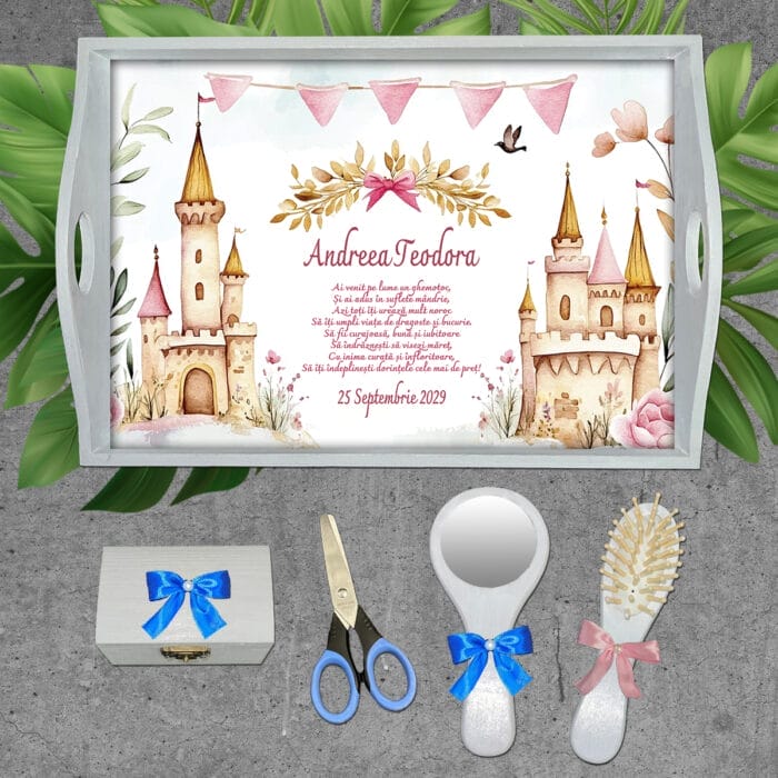 Fairy Tale Tăviță pentru moț Fete - AMTMB-26 - set alb - amintirimagice.ro