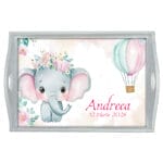 Tavă moț fetițe Elefănțică - AMTMB-27 - alb - amintirimagice.ro