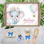 Tavă moț fetițe Elefănțică - AMTMB-27 - set natur - amintirimagice.ro