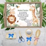 Tăviță moț personalizată Prietenii din Junglă - AMTMB-29 - set natur - amintirimagice.ro