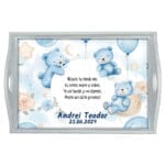 Prietenii Ursuleți - Tăviță pentru tăiere Moț - AMTMB-31 - alb - amintirimagice.ro