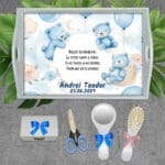 Prietenii Ursuleți - Tăviță pentru tăiere Moț - AMTMB-31 - set alb - amintirimagice.ro