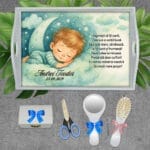 Tavă moț Băiat pe Norișori - AMTMB-33 - set alb - aminitirimagice.ro