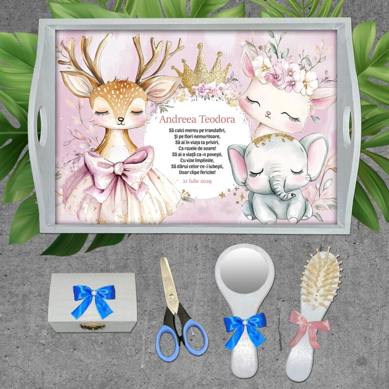 Cute Ballet - Tăviță Moț Fete - AMTMB-30 - set alb - amintirimagice.ro