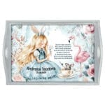 Tăviță moț fete Țara Minunilor - AMTMB-31 - alb - amintirimagice.ro