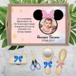 Tavă moț fetiță cu poză Minnie - AMTMB-32 - set natur - amintirimagice.ro