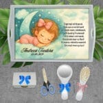 Set aniversar moț Fetiță pe Norișor - AMTMB-33 - set alb -amintirimagice.ro