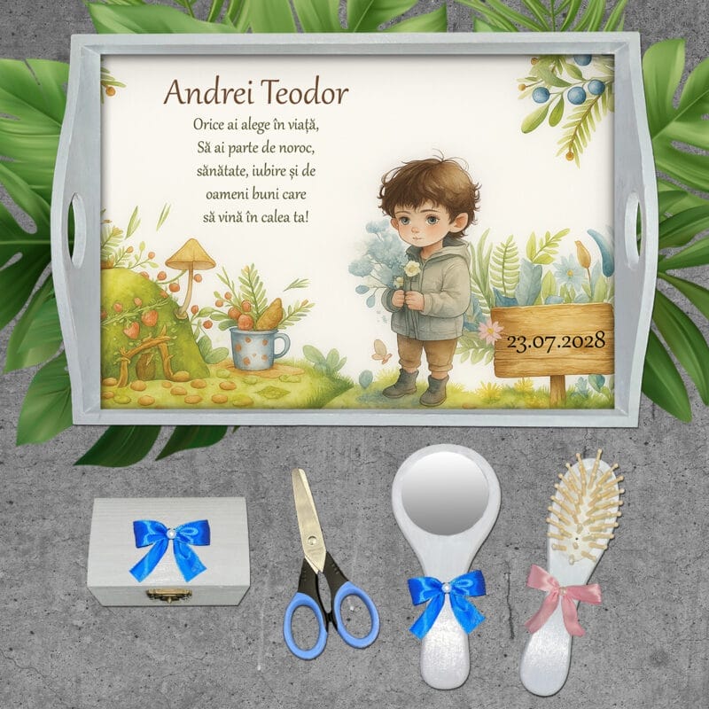 Tăviță moț băieți - Băiat în Pădurea Fermecată - AMTMB-39 - set alb