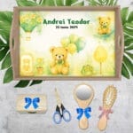 Set aniversare un an băieți cu Ursuleți - AMTMB-41 - set natur