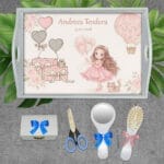 Tavă pentru moț - Fetiță cu Baloane - AMTMF-40 - set alb