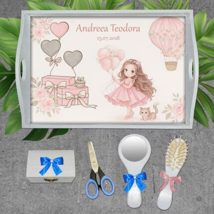 Tavă pentru moț - Fetiță cu Baloane - AMTMF-40 - set alb