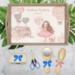 Tavă pentru moț - Fetiță cu Baloane - AMTMF-40 - set natur