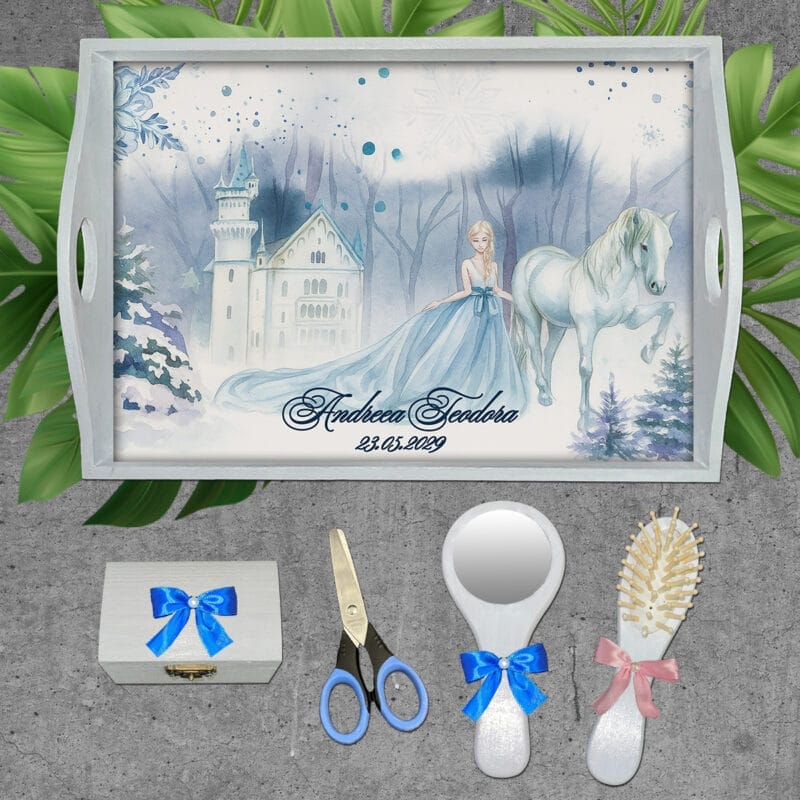 Set turtă fete - Prințesa Gheții - AMTMF-41 - set alb