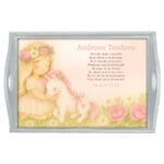 Tăviță moț pentru fete - Fetiță cu Unicorn - AMTMF-42 - alb