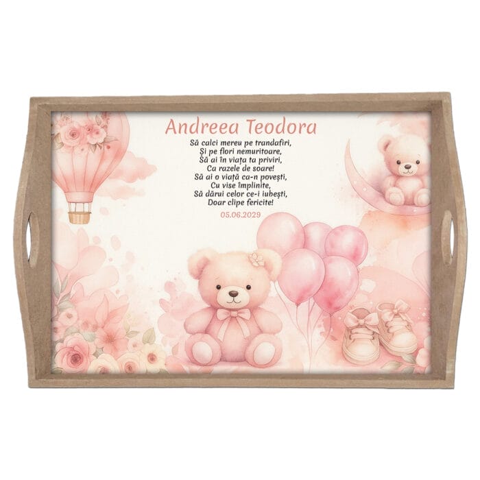 Set aniversare un an fete - Ursuleți Roz - AMTMF-43 - natur