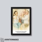 Tablou personalizat Watercolor cu Poză și Text ramă neagră