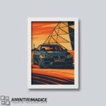 Tablou Personalizat cu Mașina Ta Stil Vintage - TP-AM11 - ramă albă