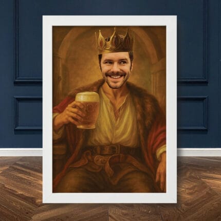 Tablou personalizat stil Portret Regal - Regele Berii Mockup