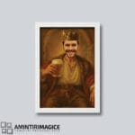 Tablou personalizat stil Portret Regal - Regele Berii ramă albă