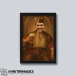 Tablou personalizat stil Portret Regal - Regele Berii ramă neagră