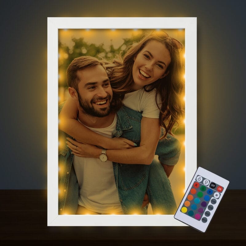 Tablou personalizat LED cu poza ta - TPL-01 - lumină galbenă